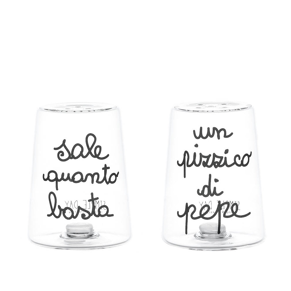 SET SALE E PEPE IN VETRO DECORATO