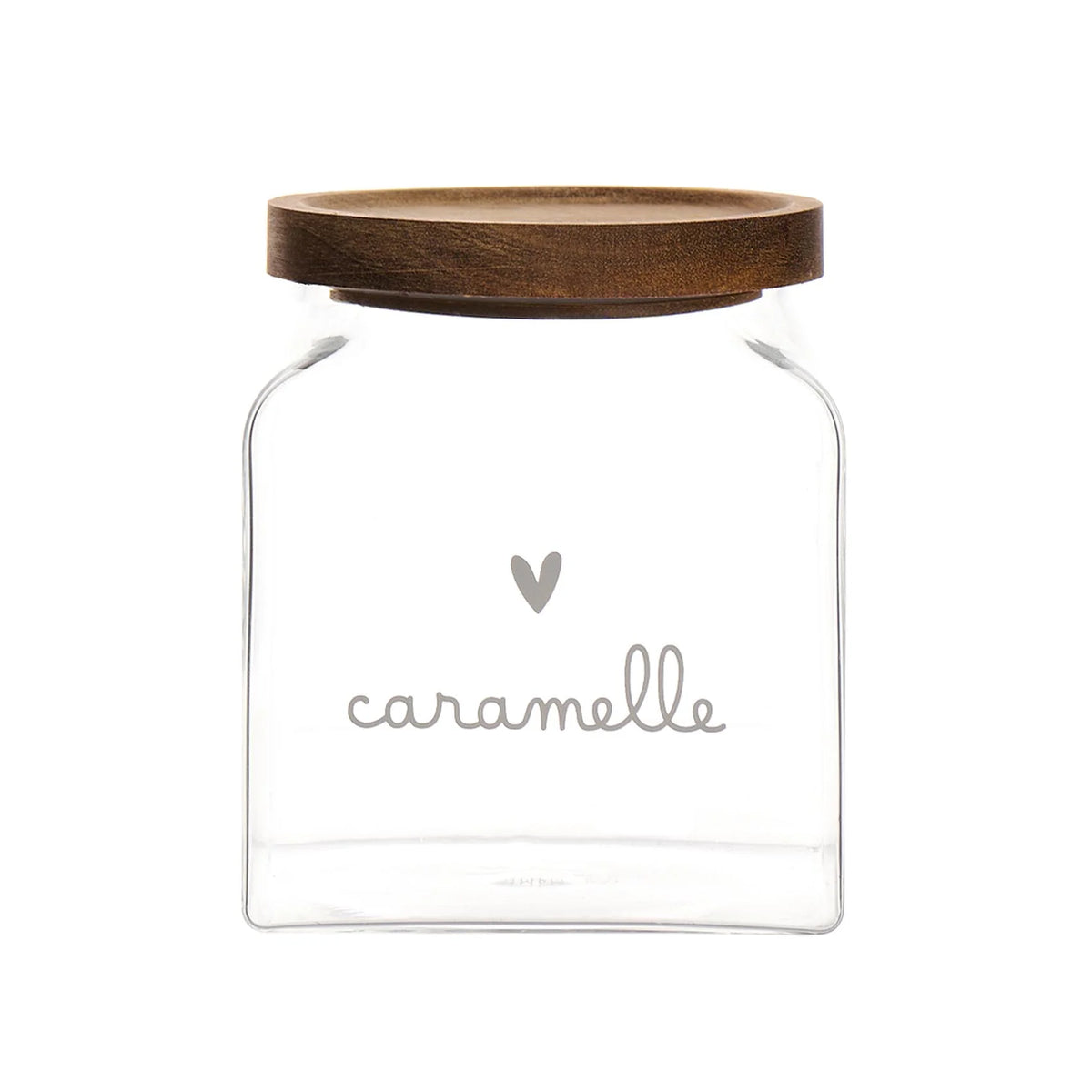 BARATTOLO IN VETRO CON TAPPO IN LEGNO "CARAMELLE"
