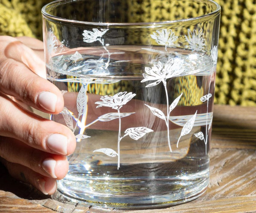 BICCHIERI ACQUA DECORATI A MANO