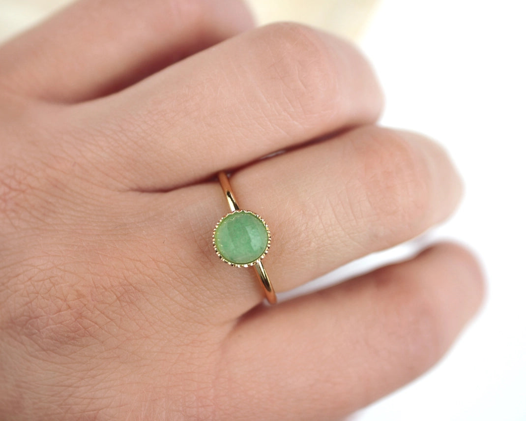 ANELLO PLACCATO ORO CON PIETRA NATURALE