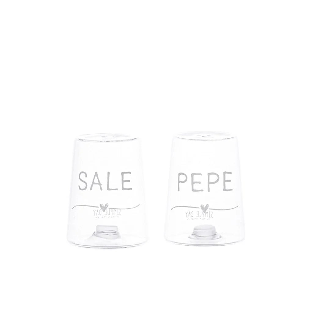 SET SALE E PEPE IN VETRO DECORATO