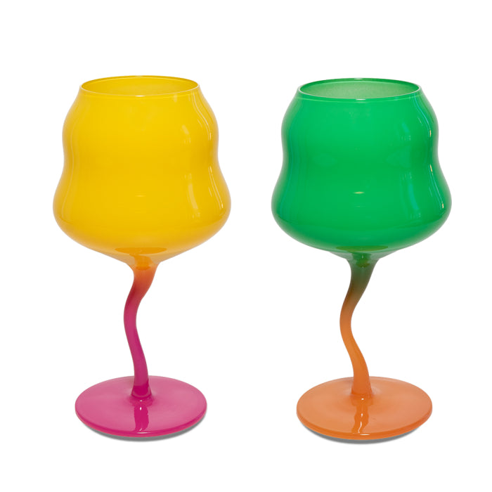 SET 2 CALICI COCKTAIL IN VETRO COLORATO