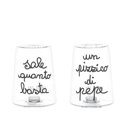 SET SALE E PEPE IN VETRO DECORATO