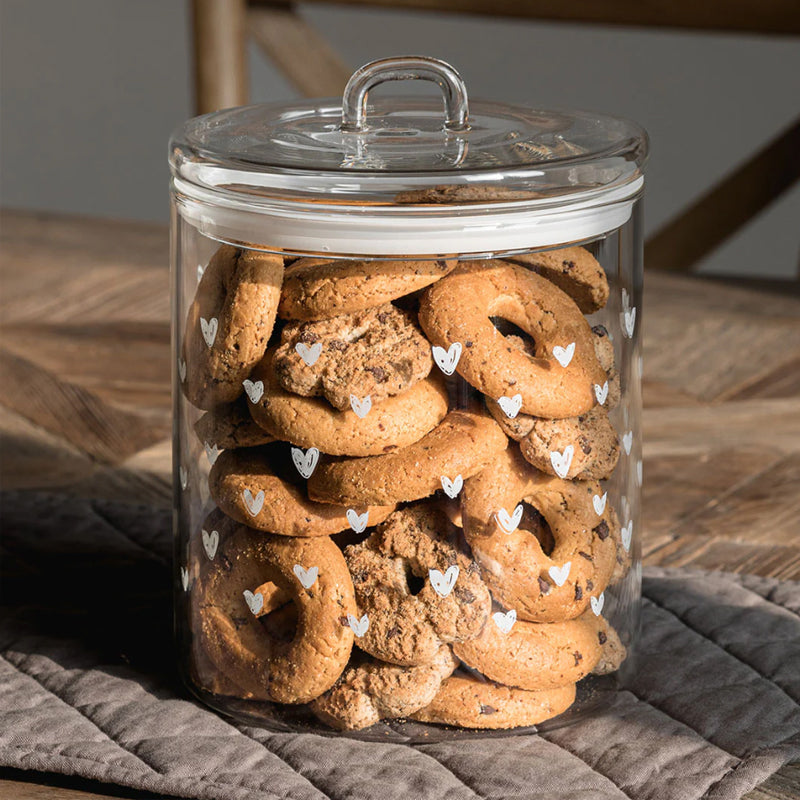 BARATTOLO PER BISCOTTI IN VETRO DECORATO