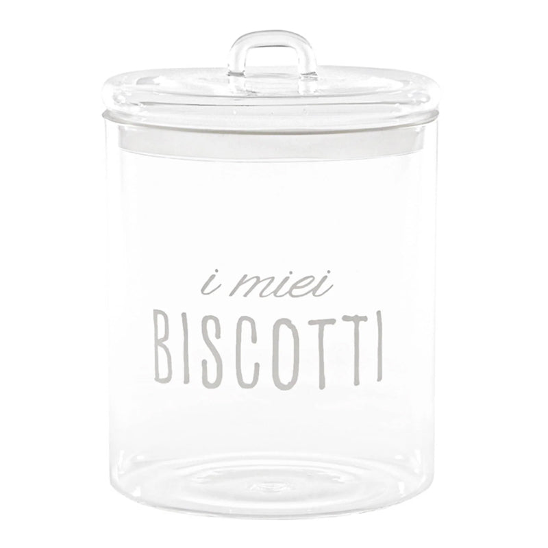 BARATTOLO PER BISCOTTI IN VETRO DECORATO