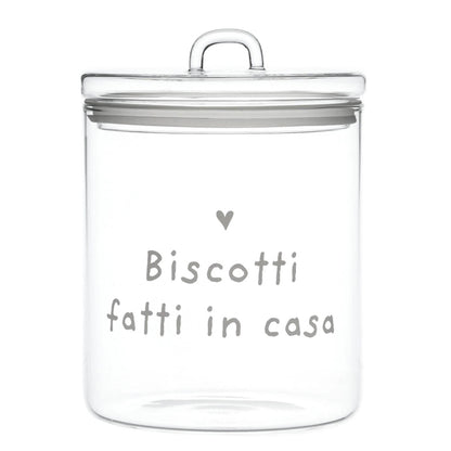 BARATTOLO PER BISCOTTI IN VETRO DECORATO