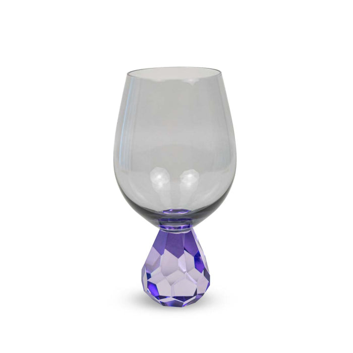 BICCHIERE IN VETRO CON BASE EFFETTO DIAMANTE