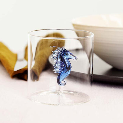 BICCHIERI IN VETRO BOROSILCATO "IL MONDO MARINO"