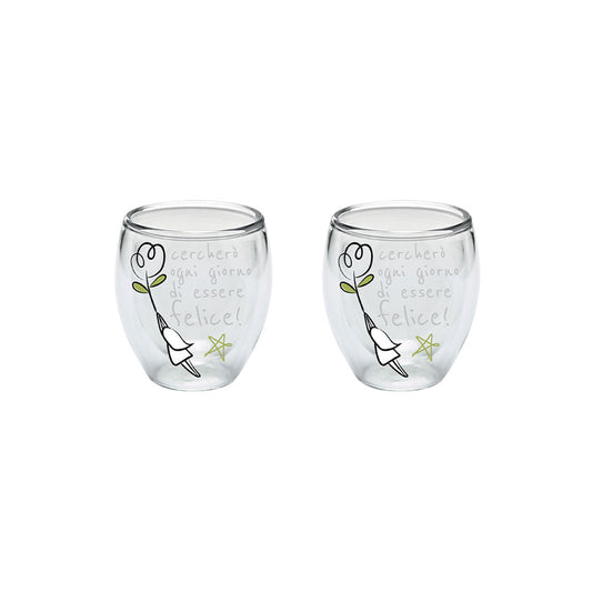 SET 2 BICCHIERINI IN VETRO DA CAFFE' O AMARO 100ML