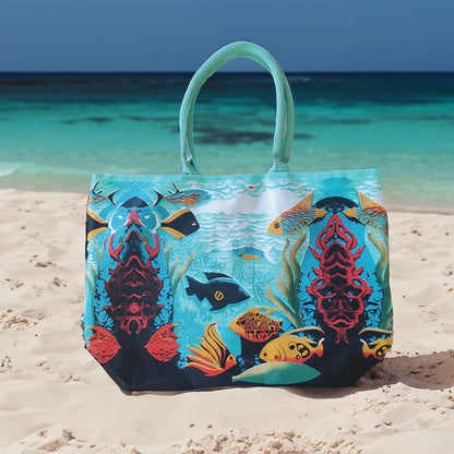 BORSA IN CANVAS CON VENTAGLIO ABBINATO