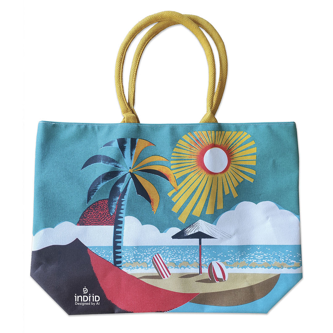 BORSA IN CANVAS CON VENTAGLIO ABBINATO