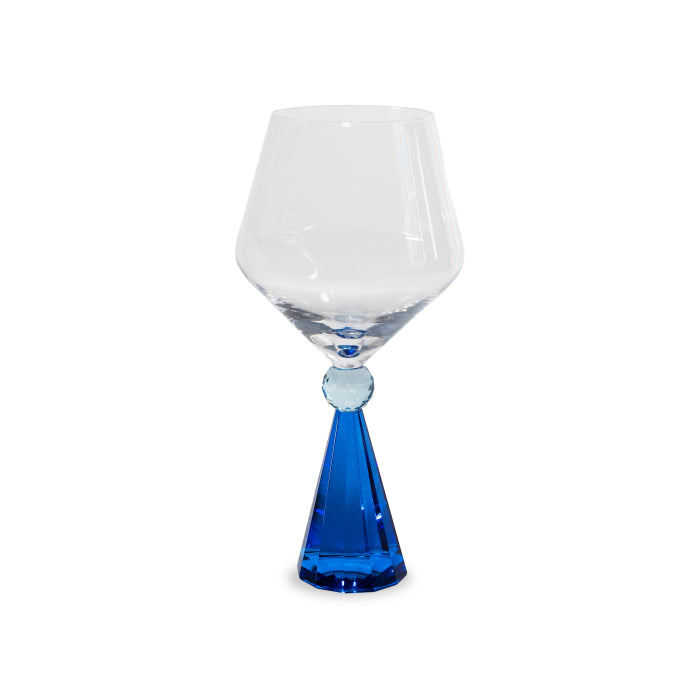 CALICE IN VETRO CON BASE EFFETTO DIAMANTE