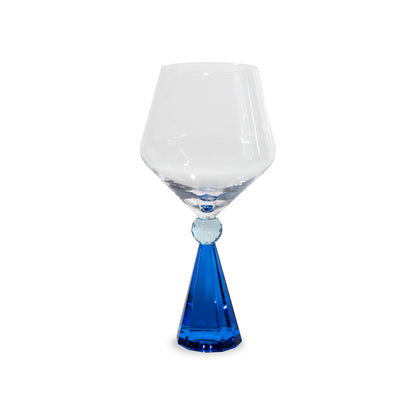 CALICE IN VETRO CON BASE EFFETTO DIAMANTE