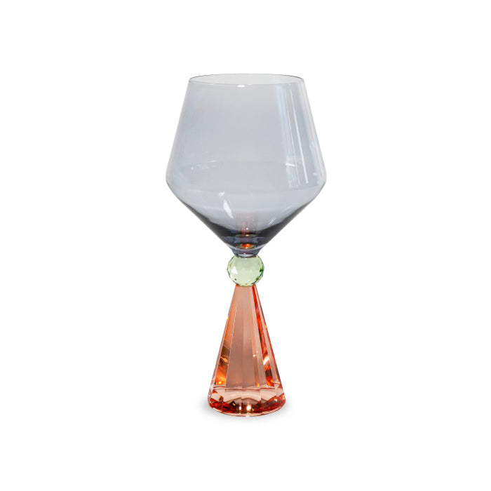 CALICE IN VETRO CON BASE EFFETTO DIAMANTE
