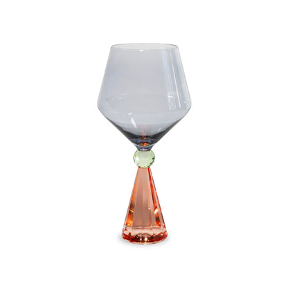 CALICE IN VETRO CON BASE EFFETTO DIAMANTE