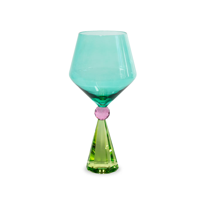 CALICE IN VETRO CON BASE EFFETTO DIAMANTE