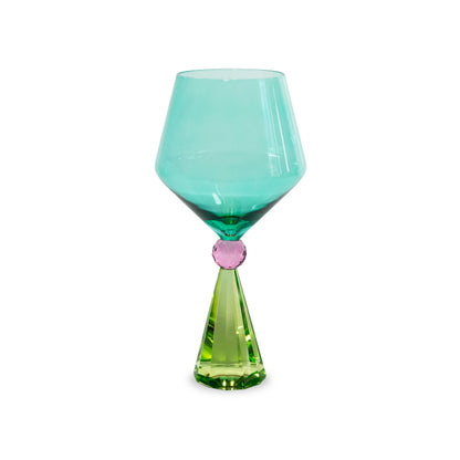 CALICE IN VETRO CON BASE EFFETTO DIAMANTE