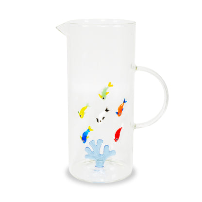 CARAFFA IN VETRO CON DECORO IN RILIEVO