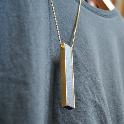 COLLANA ARTIGIANALE ZEN IN ARDESIA E OTTONE