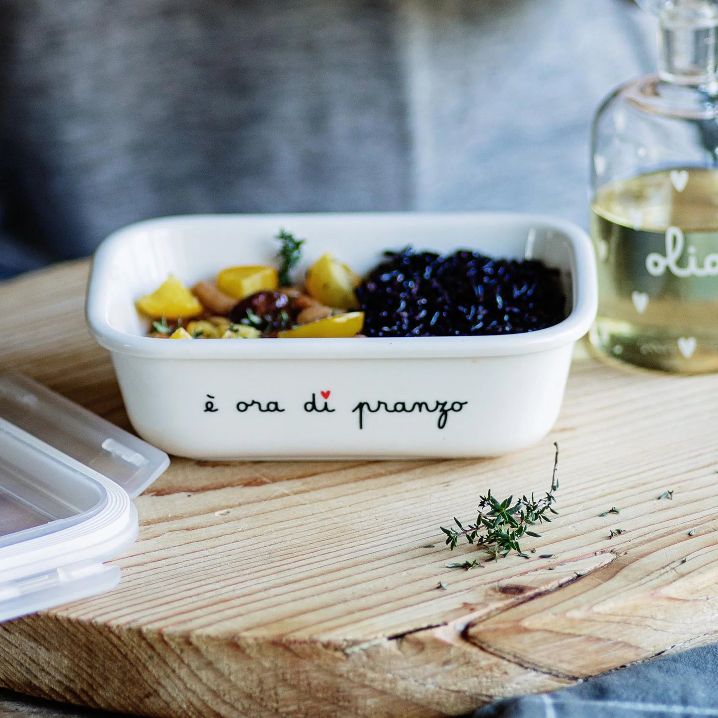 SIMPLE DAY - CONTENITORE ERMETICO IN GRES CON SCRITTE
