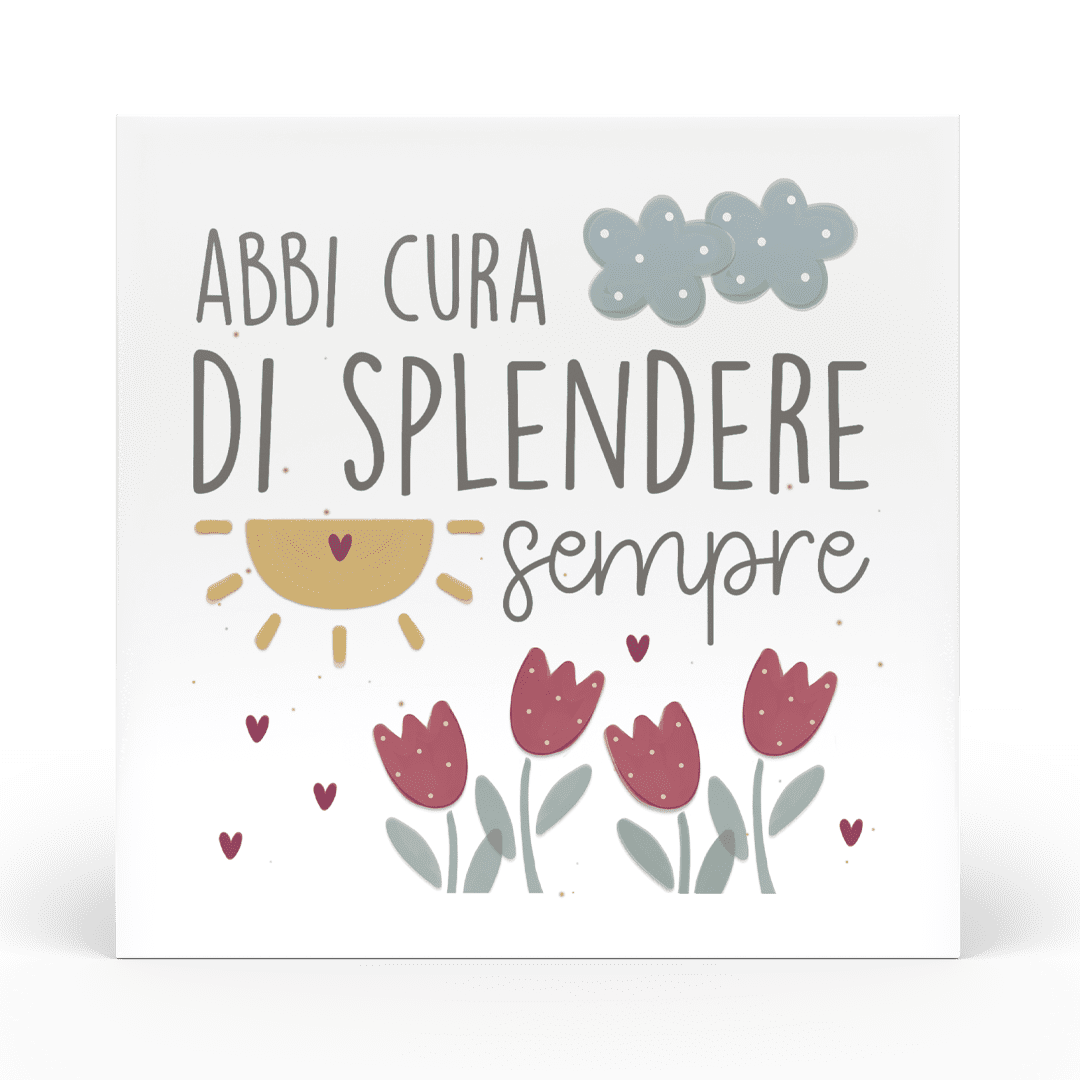 QUADRETTO IN LEGNO LACCATO CON SCRITTA