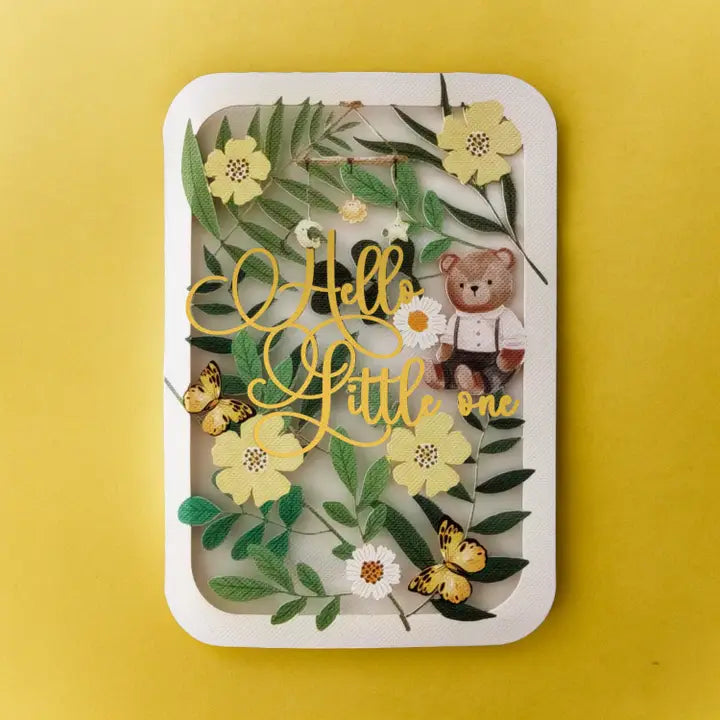 Biglietto auguri nascita laser cut