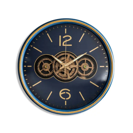 OROLOGIO DA PARETE INDUSTRIAL DESIGN CON INGRANAGGI IN MOVIMENTO
