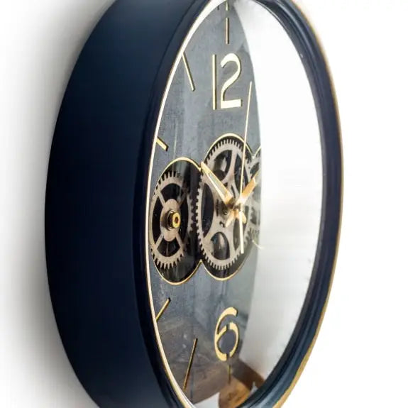 OROLOGIO DA PARETE INDUSTRIAL DESIGN CON INGRANAGGI IN MOVIMENTO
