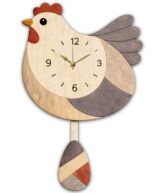 OROLOGIO GALLINA PENDOLO IN STILE COUNTRY