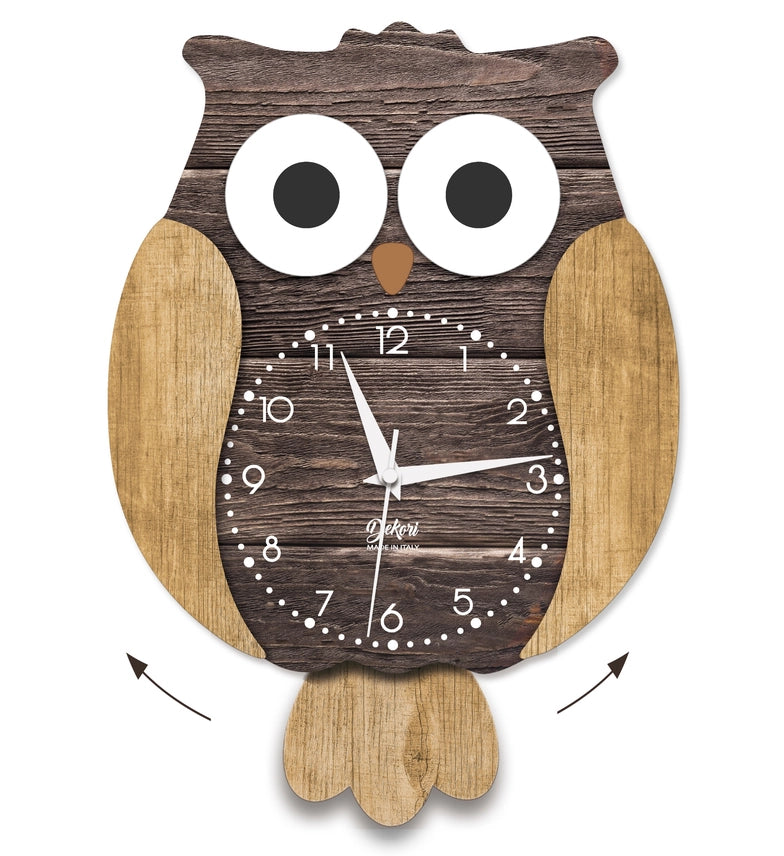 OROLOGIO A PENDOLO GUFO IN NOCE
