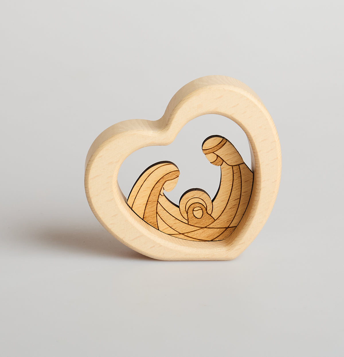 PRESEPE CUORE IN LEGNO DI FAGGIO MASSICCIO