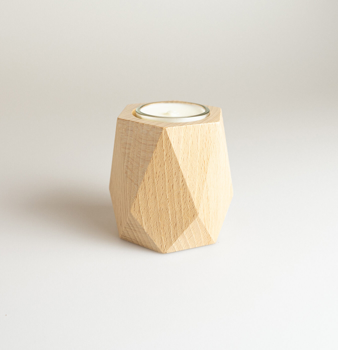 VASO IN LEGNO PORTACANDELE