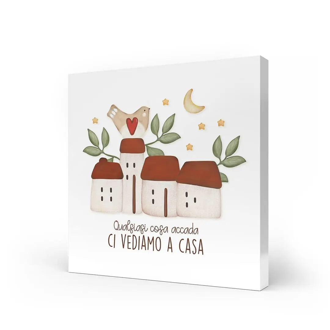 QUADRO IN LEGNO LACCATO CON STAMPA E SCRITTA