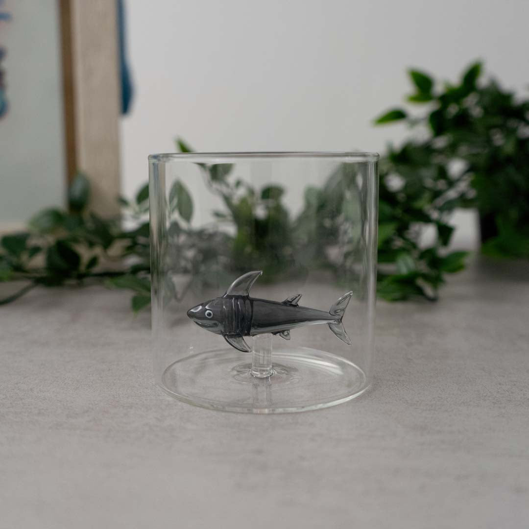 BICCHIERI IN VETRO BOROSILCATO "IL MONDO MARINO"