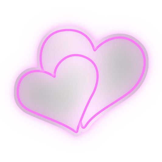 SPECCHIO A CUORE CON NEON – 38×31 cm