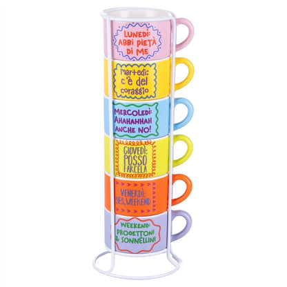 SET 6 TAZZINE DA CAFFE' CON STAND | MORE AMORE