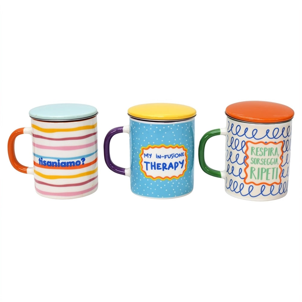 TISANIERA IN CERAMICA CON SCRITTA, DIVERSI COLORI | MORE AMORE
