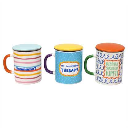 TISANIERA IN CERAMICA CON SCRITTA, DIVERSI COLORI | MORE AMORE