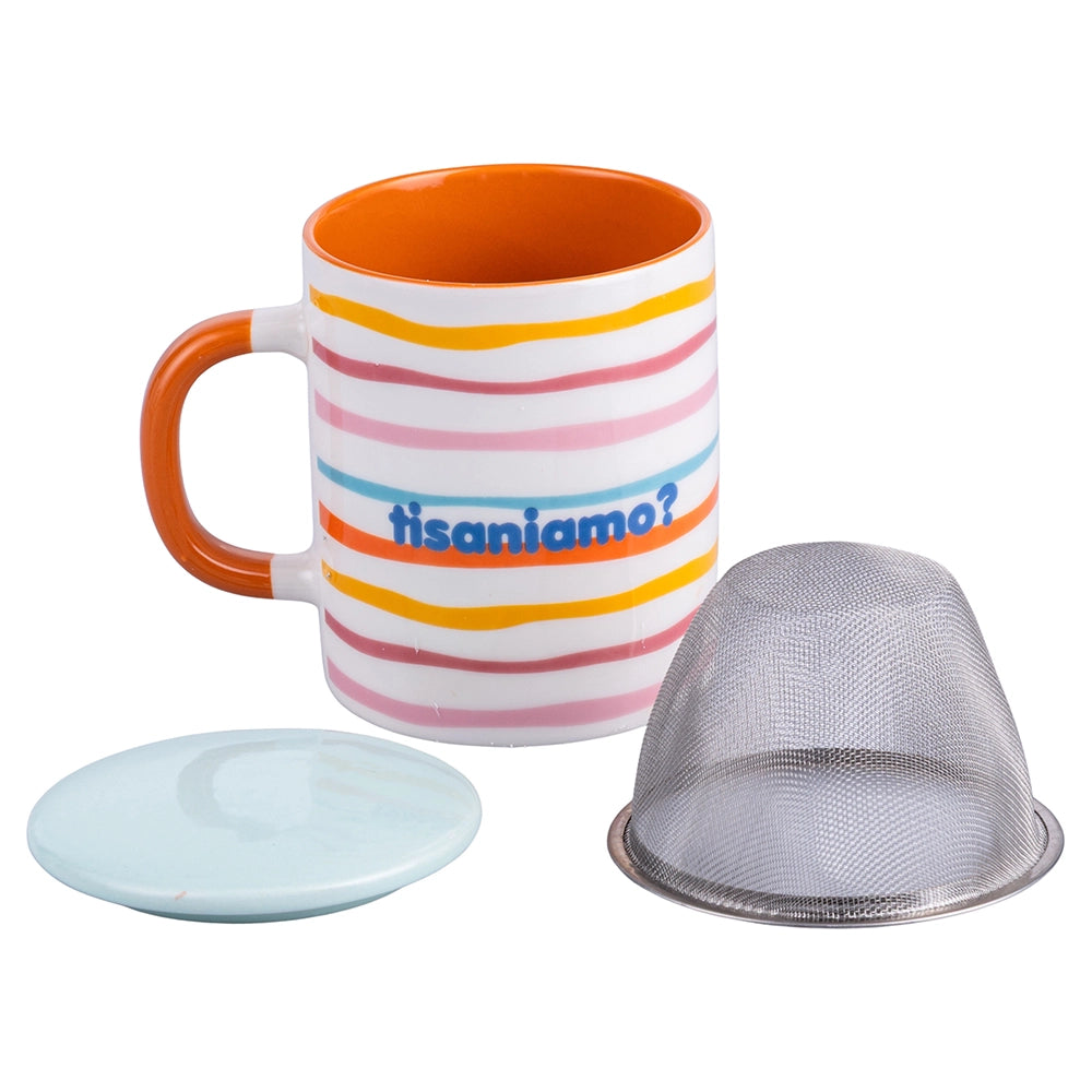 TISANIERA IN CERAMICA CON SCRITTA, DIVERSI COLORI | MORE AMORE
