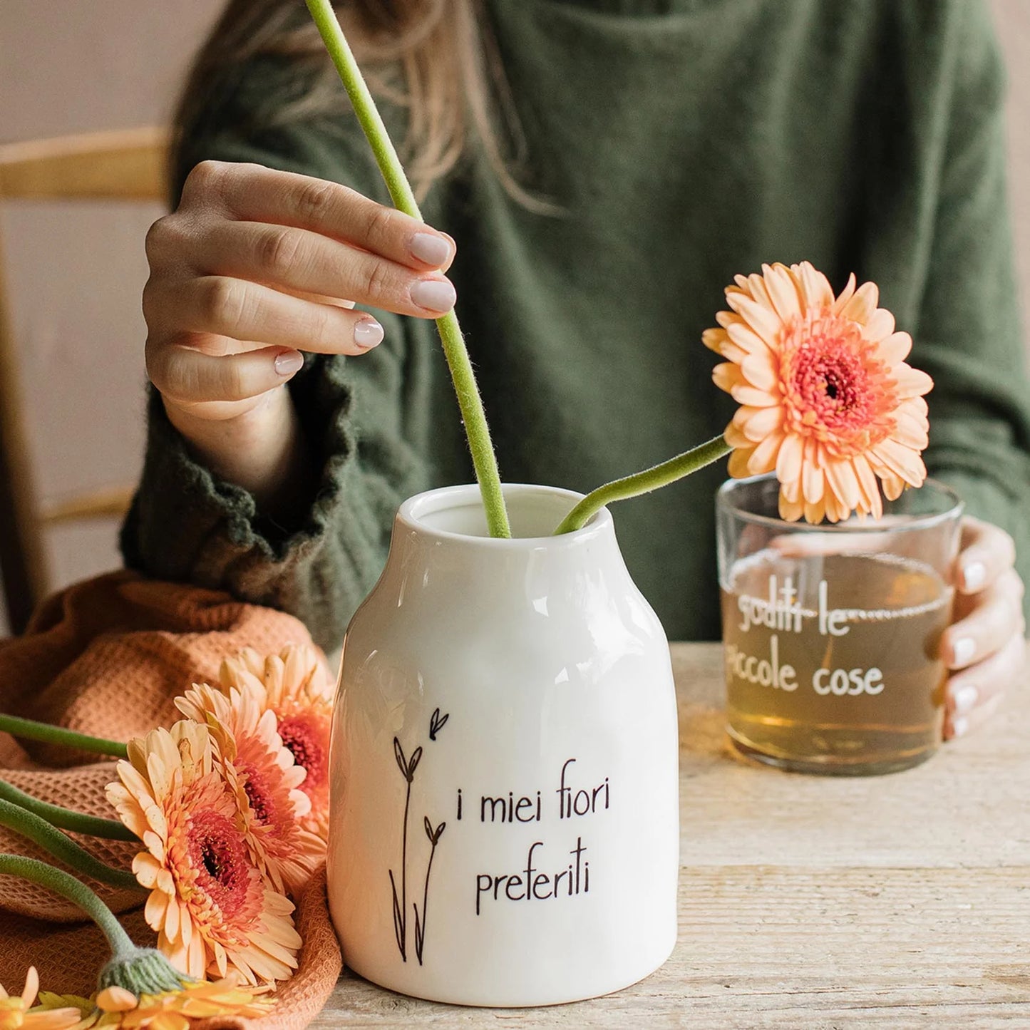 SIMPLE DAY - VASO IIN GRES 13cm "I MIEI FIORI PREFERITI"