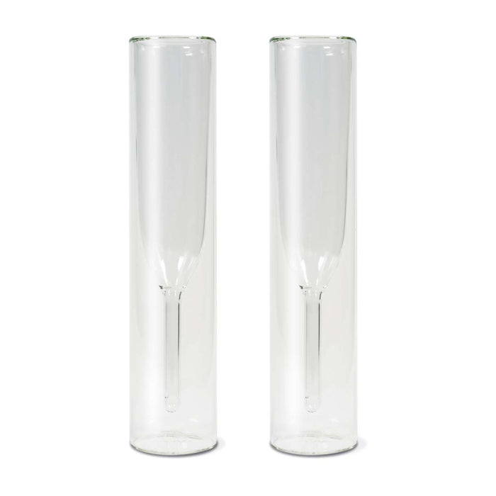 SET 2 FLUTES DI DESIGN IN VETRO