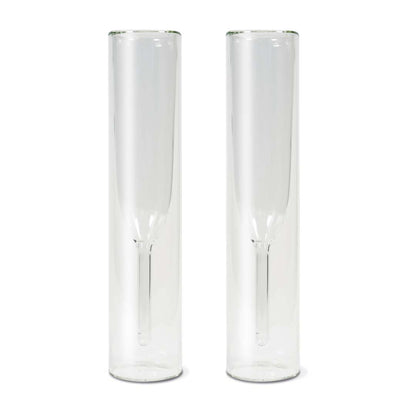 SET 2 FLUTES DI DESIGN IN VETRO