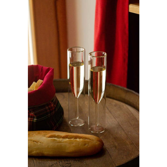 SET 2 FLUTES DI DESIGN IN VETRO