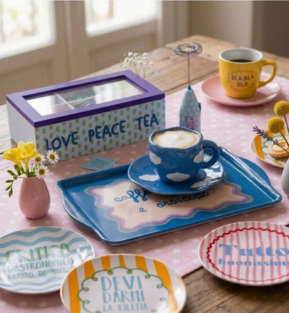 SET 4 PIATTI DA DESSERT CON SCRITTA