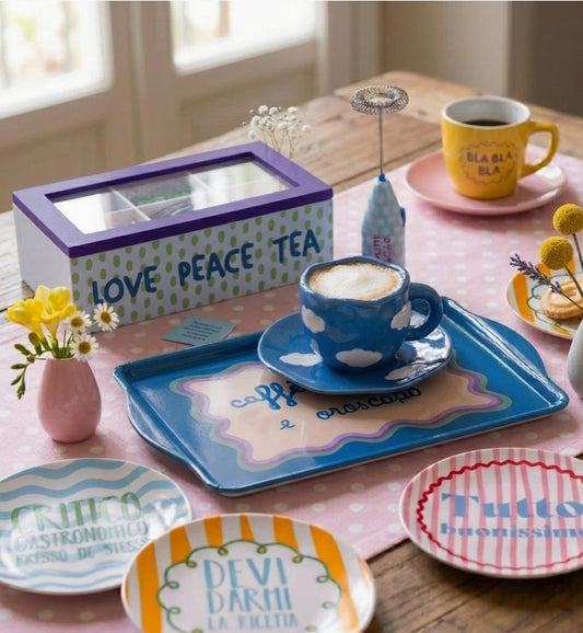 SET 4 PIATTI DA DESSERT CON SCRITTA