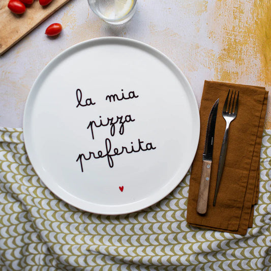 SET PIATTI PIZZA CON SCRITTA