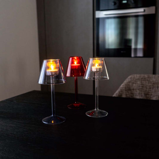 PORTA TEA LIGHT IN VETRO COLORATO