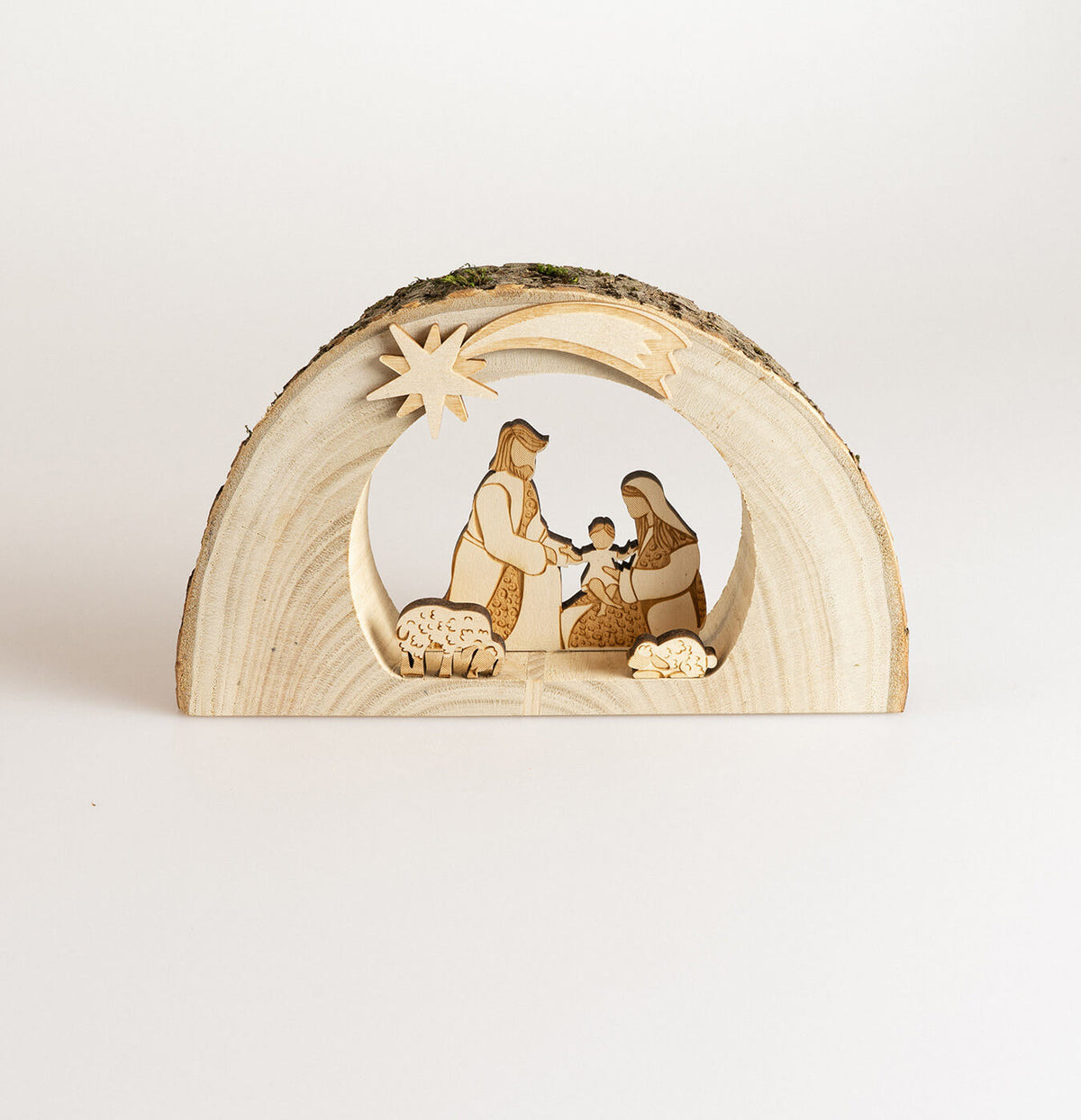 PRESEPE GROTTA IN LEGNO DI CASTAGNO