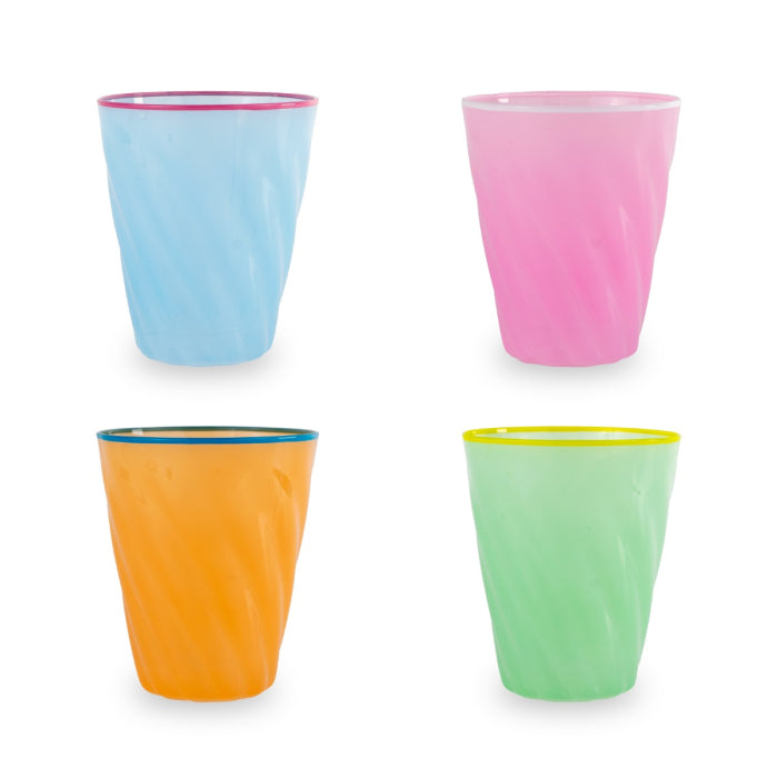 SET 4 BICCHIERI IN VETRO COLORATO