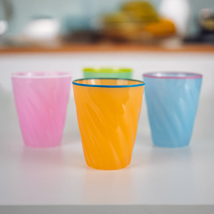 SET 4 BICCHIERI IN VETRO COLORATO